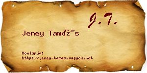 Jeney Tamás névjegykártya